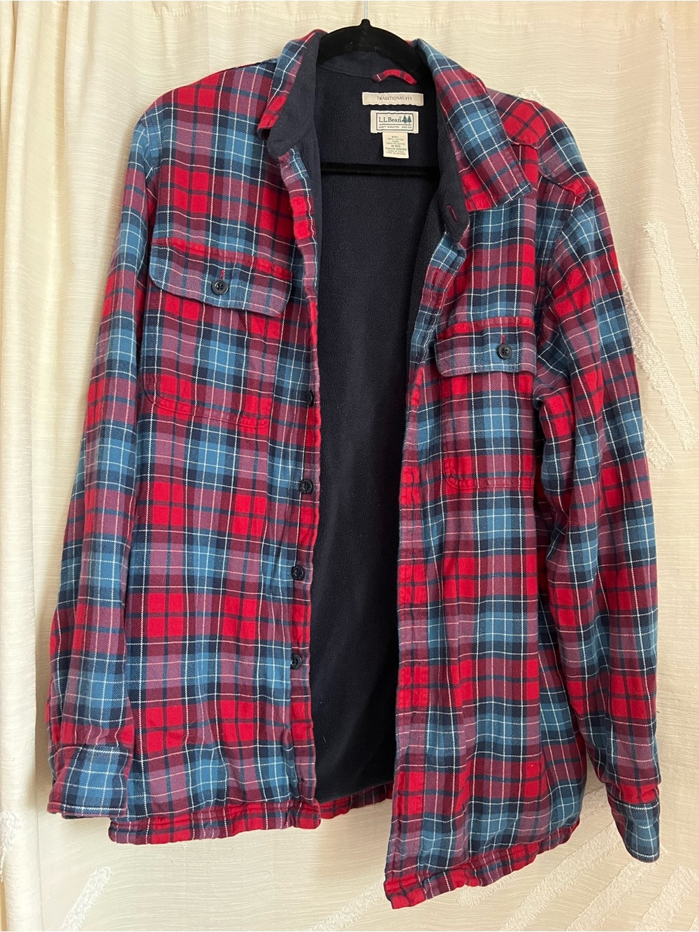 L.L. Bean Classic Fit Flannel with Double Lined Fleece | Size M